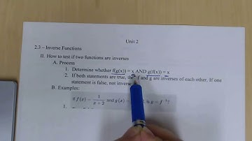 Math 1314 - 2.3 Inverse Functions