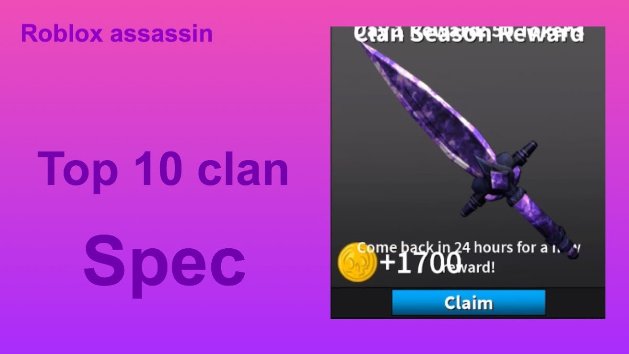 Claiming Top 10 Clan Reward In Roblox Assassin Youtube - roblox assassin best clan