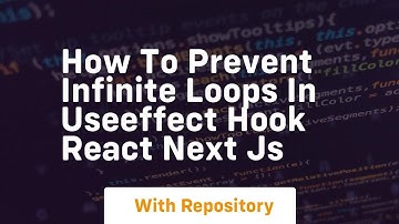 How to prevent infinite loops in useeffect hook react next js