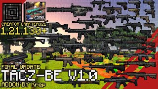 TACZ-BE V1.0 Last Major Update 3D Guns Showcase in Minecraft PE 1.21.130+ | Creator Crafter321 screenshot 1