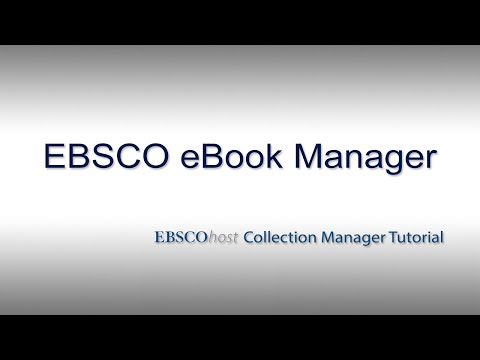 EBSCOhost eBook Manager - Tutorial