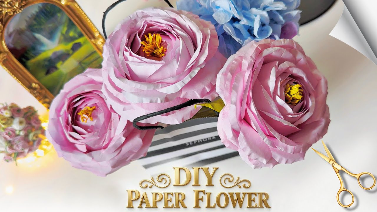 Diy Pink Roses DIY Aesthetic Pink Paper Rose | Step-by-Step Tutorial - YouTube
