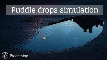 Puddle Drops. Radial Waves. Processing.