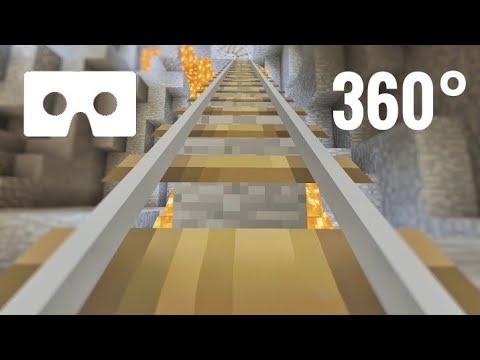360 VR video | Roller Coaster Minecraft 360° Oculus Rift S Volcano