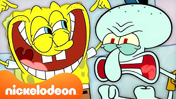 SpongeBob & Big Nate | 60 Menit Squidward Sangat Lelah 😤😡 | Nickelodeon Bahasa