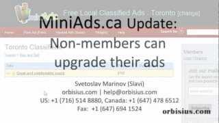 Free Local Classifieds - MiniAds.ca: non-members can post and upgrade their ads