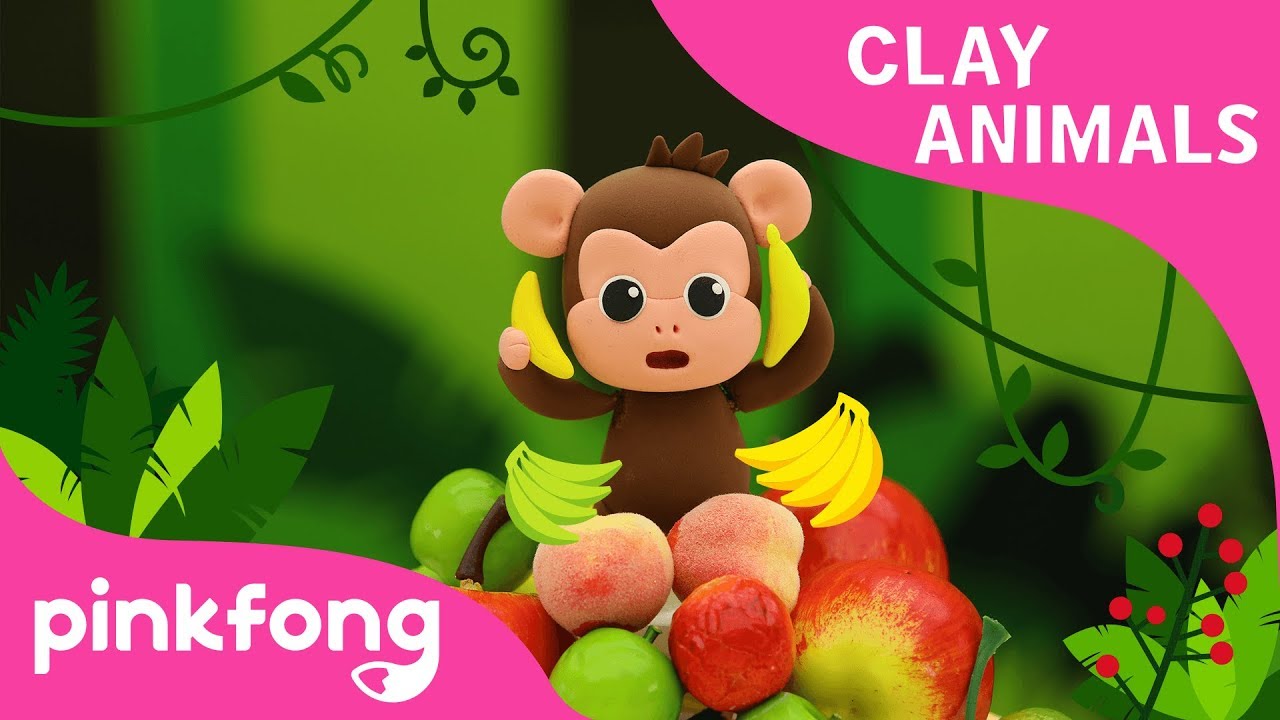 How to make Monkey with Clay | Clay Animals | Monkey Bananas | Pinkfong Clay Time