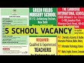 5 SCHOOL Teacher vacancy 2026/Delhi school teacher vacancy 2026