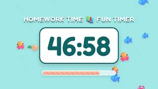 Homework time 📚 Fun Timer | 60 Minutes | Kids Animation