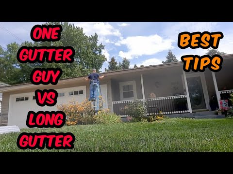 How To Hang A Long Piece Of Gutter By Yourself / Gutter Vlog