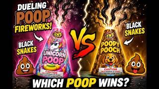 🔥 Unicorn Poop vs Poopy Pooch! 💩 Epic Snake Firework Battle | Which Poop Wins?