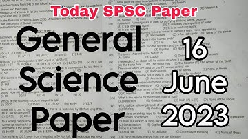 today spsc cce general science paper | sindh public service commission | general science | 16-06-023