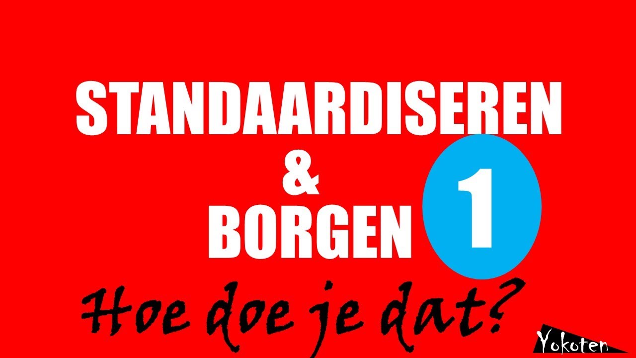 Standaardiseren en Borgen, hoe doe je dat?
