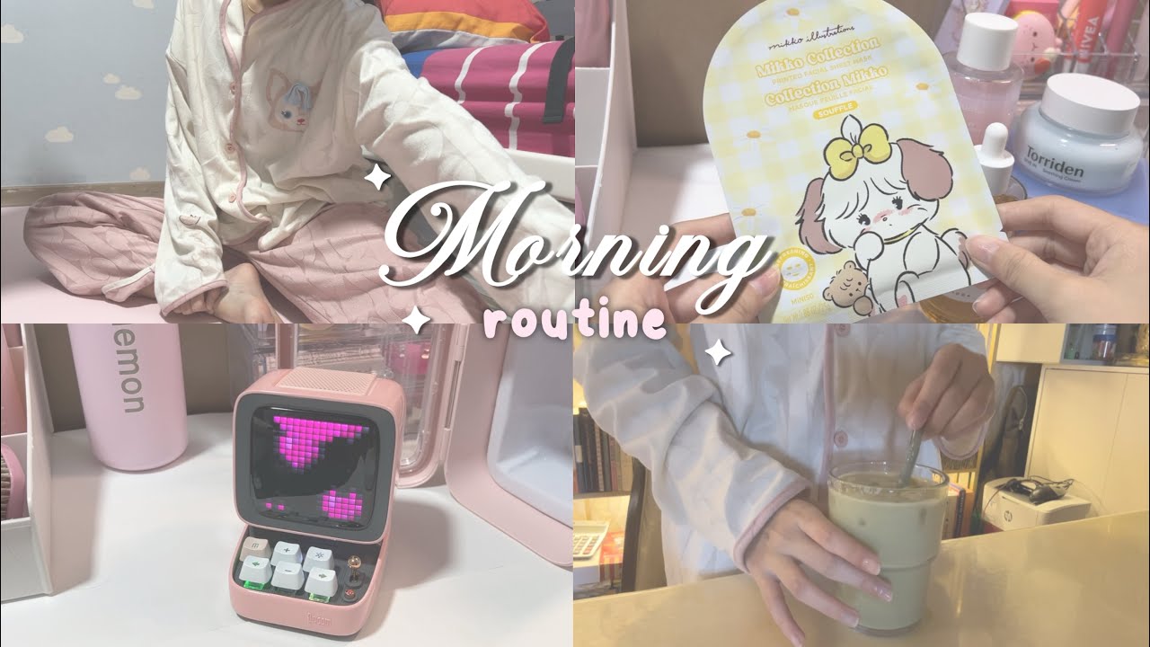 morning vlog 🍵💌 :: face mask, matcha, unboxing, studying, divoom