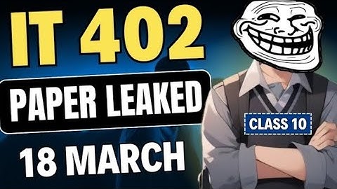 Class 10th:IT (402) paper leaked 🤫 most repeated PYQ