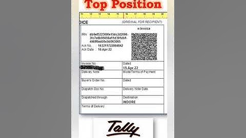 E-Invoice QR Code Print Position | Change QR Code Print Place | #tallyaddons #qrcode #tallyprime