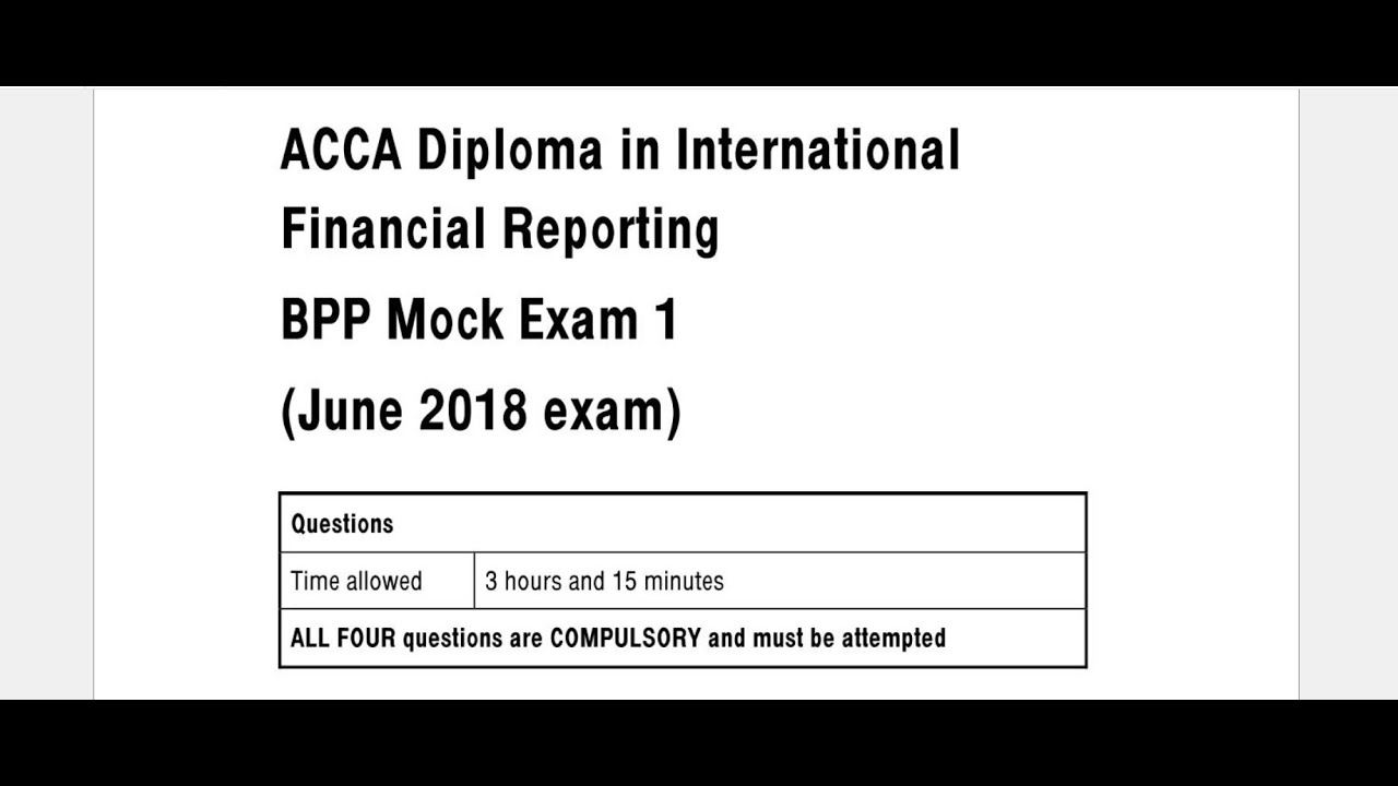 IFRS Review Session | Mock Exam1 Explanation and solution of the June 2018 exam.