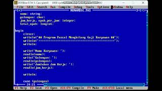 CONTOH CARA MEMBUAT PROGRAM PASCAL GAJI KARYAWAN