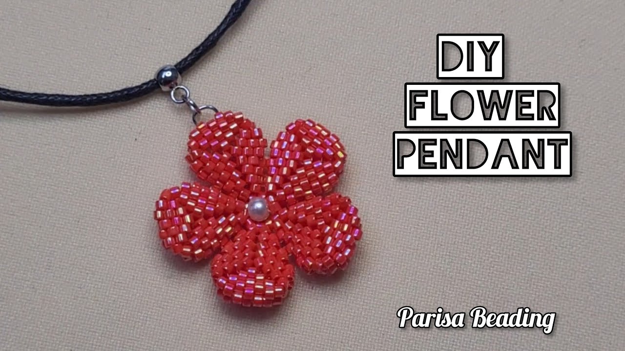 DIY Beaded Flower Pendant/ Earrings 💐🌹✨️