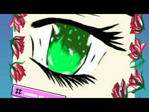 سم انمي سهل رسم عين الأنيم بسيط وجميل      