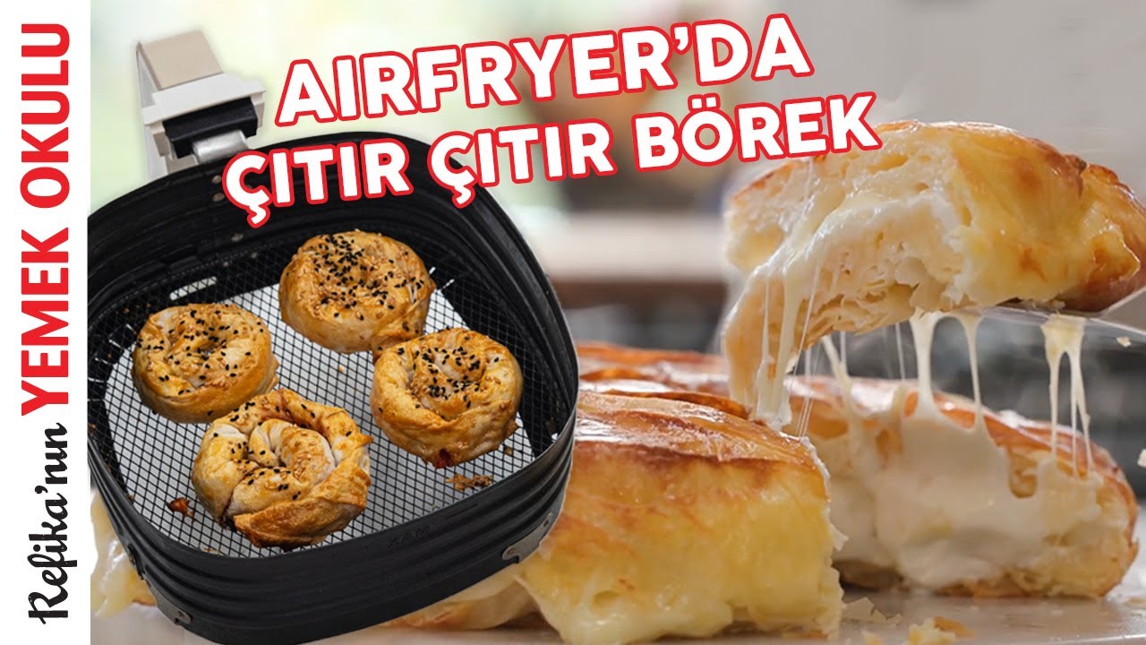 5 DAKİKALIK Hazırlık İle AIRFRYER’DA Börek Tarifi | Peynirli Tava Böreği & Gül Böreği Tarifi ????