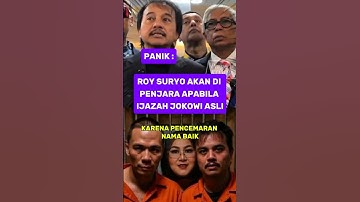 ROY SURYO DKK AKAN DI PENJARA JIKA TERBUKTI IJAZAH JOKOWI ASLI KARENA PENCEMARAN NAMA BAIK #news