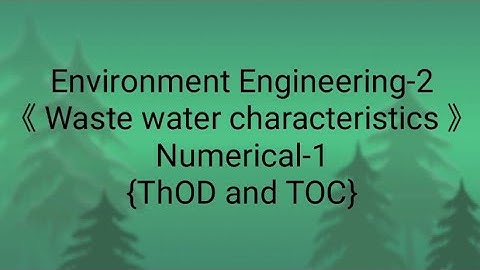 Numerical on Theoretical  oxygen demand and total organic carbon||ThOD|| TOC||