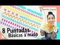 BORDADO A MANO BASICO Paso A Paso 🤗 8 Puntadas de Bordado básicas para Principiantes !!