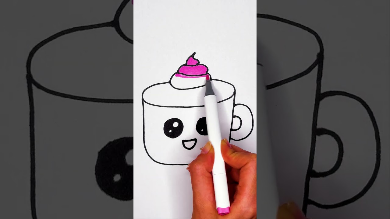 Cappuccino Easy Drawing & Coloring ☕✏️ 