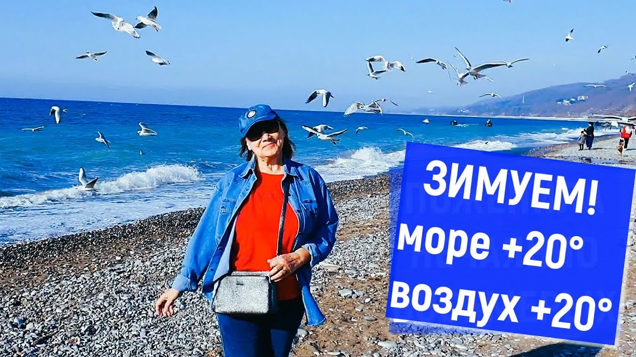 Зимуем у моря. Первый день в Лазаревском. Пешком от станции до Ширака. Наш номер. Наш быт. Наше море