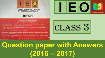 IEO class 3 Question Paper 2016 Set A / IEO class 3 question paper (2016-2017)A/ Students Reference.