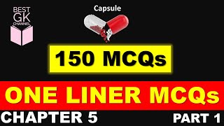 150 MCQs | One Liner GK Preparation |  General Knowledge Mcqs | Chapter 5 | Part 1