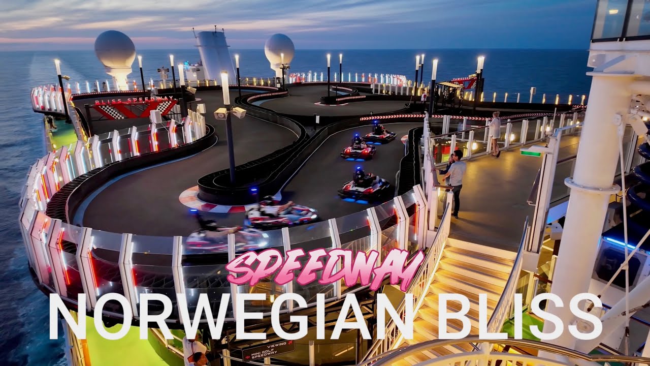 Norwegian Bliss Speedway Go-Karts at Sea! How many laps in a single session? A Thrilling Experience