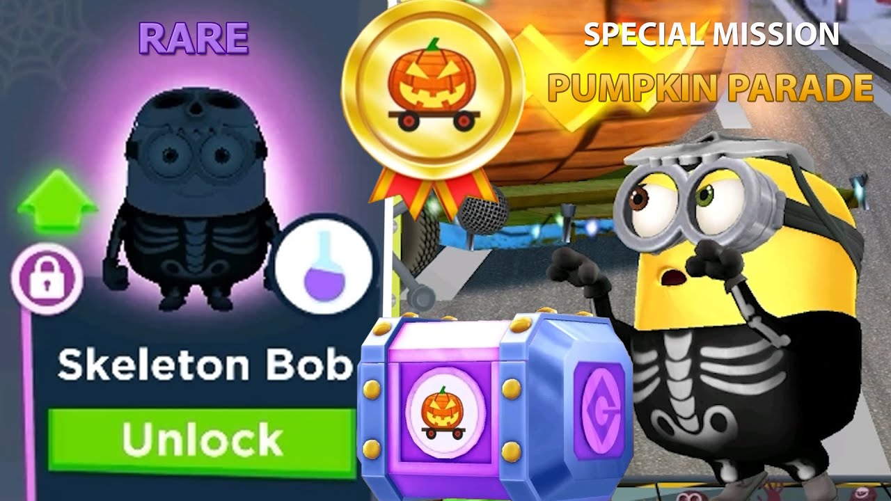 Skeleton Bob new rare costume unlock & Pumpkin Parade completed  Minion Rush #minions minionrush