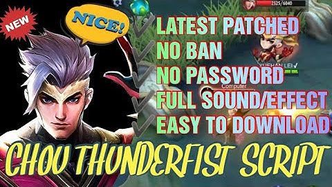NEW PATCHED!!!CHOU HERO NEW SKIN SCRIPT with Full Sound/Effects/No Ban/No Password-MLBB