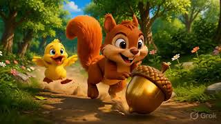 🐿️ Sammy Squirrel & Daisy Duckling's Golden Acorn Adventure 🦆 | Funny Kids Story