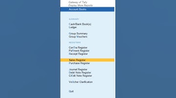 Sales Register tally Prime kase open kare #tally #business #computer #accounting #excel #tally#sale