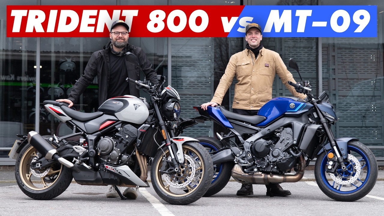 Triple Showdown: Triumph Trident 800 vs Yamaha MT-09 - YouTube