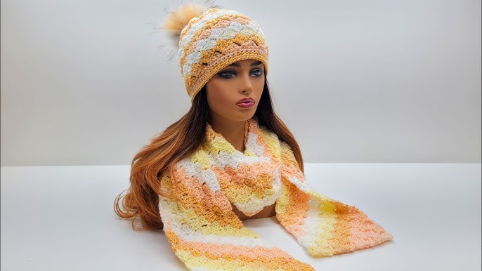 Marlo Hat + Scarf, free beginner crochet hat and scarf set - TL Yarn Crafts