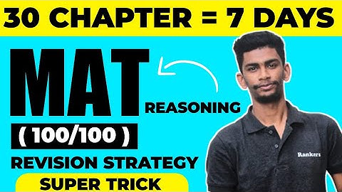 How to Revise Complete MAT In 7 Days😱 | SUPER Strategy to score 100/100 in MAT ✔ | NTSE 2022