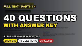 IELTS Listening Practice Test | Full Test - Parts 1-4 | With Answers