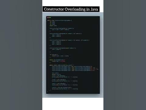 Constructor Overloading in Java - YouTube