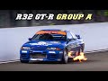 2x Nissan Skyline R32 GT-R Group A | Flybys & BIG Flames | Spa 2021