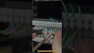 Spring-Loaded 110-Block Impact Tool Terminating Cat6 Wires on Server Patch Panel #technology