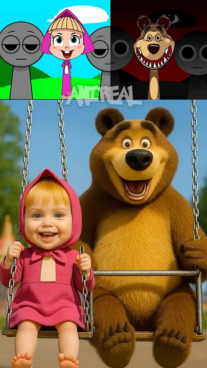 Incredibox Sprunki OC - Masha and the Bear on Swing In Real Life!