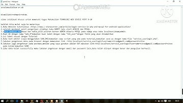 Tugas Teknologi Web Service Pert.9-10  (Login Service in PHP and MYSQL for Android Applications)