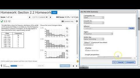 [2.2.12] Using StatCrunch to construct and evaluate a histogram from a frequency distribution table