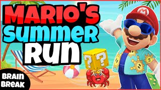 🌞 Mario's Summer Run 🌞 | Fitness Run | Brain Break | Mini-Games | GoNoodle Inspired