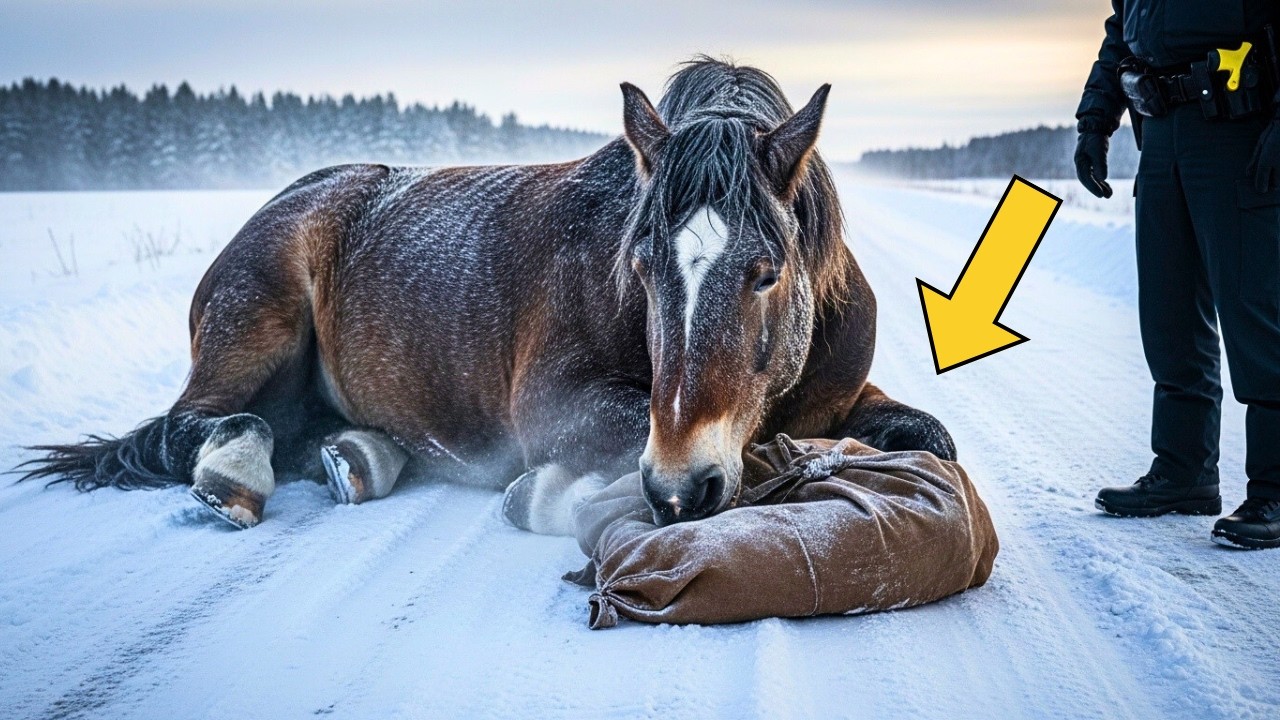The Dying Stallion Refused to Move – When Officers Opened His Old Saddlebag, They Burst Into Tears!