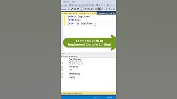 Thumbnail of SQL Trick | Custom Sorting #sqltips